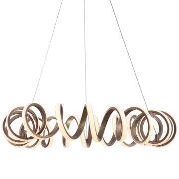 Cursive 24" Adjustable Spiral Integrated LED Metal Chandelier Ceiling Light - JONATHAN Y